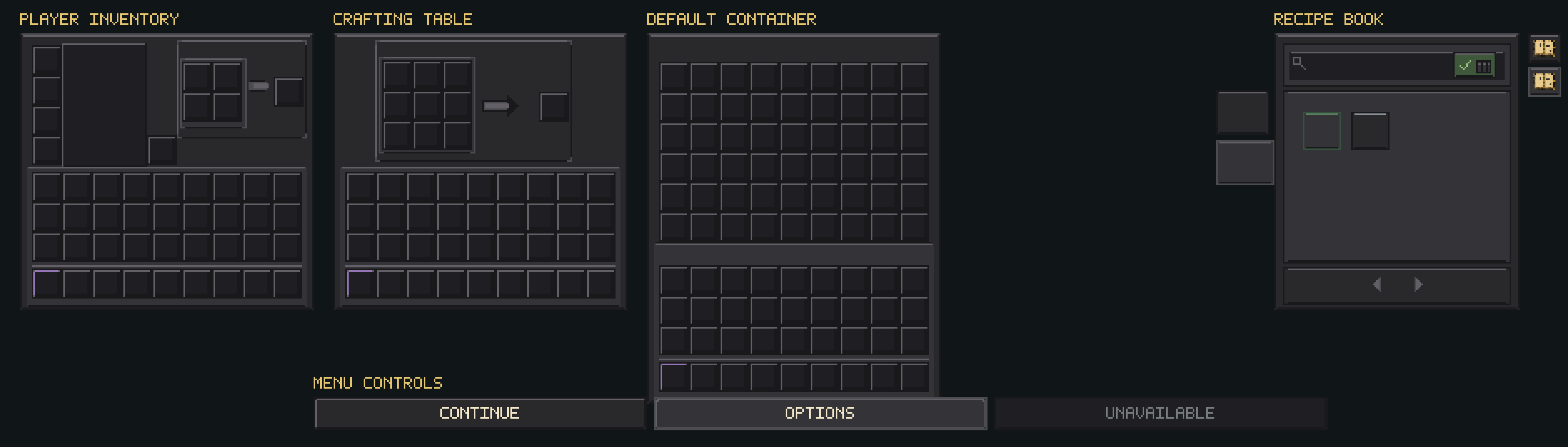 Vanilla GUI · Inventory and Buttons